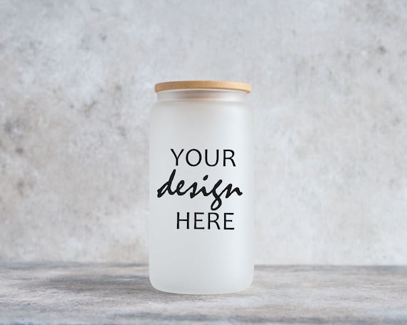 Beer Glass Can | Sublimation | 16oz Libby glass can Blank Glass Can | Iced  Coffee Glass | DIY | Lid and Straw | Glass Tumblers