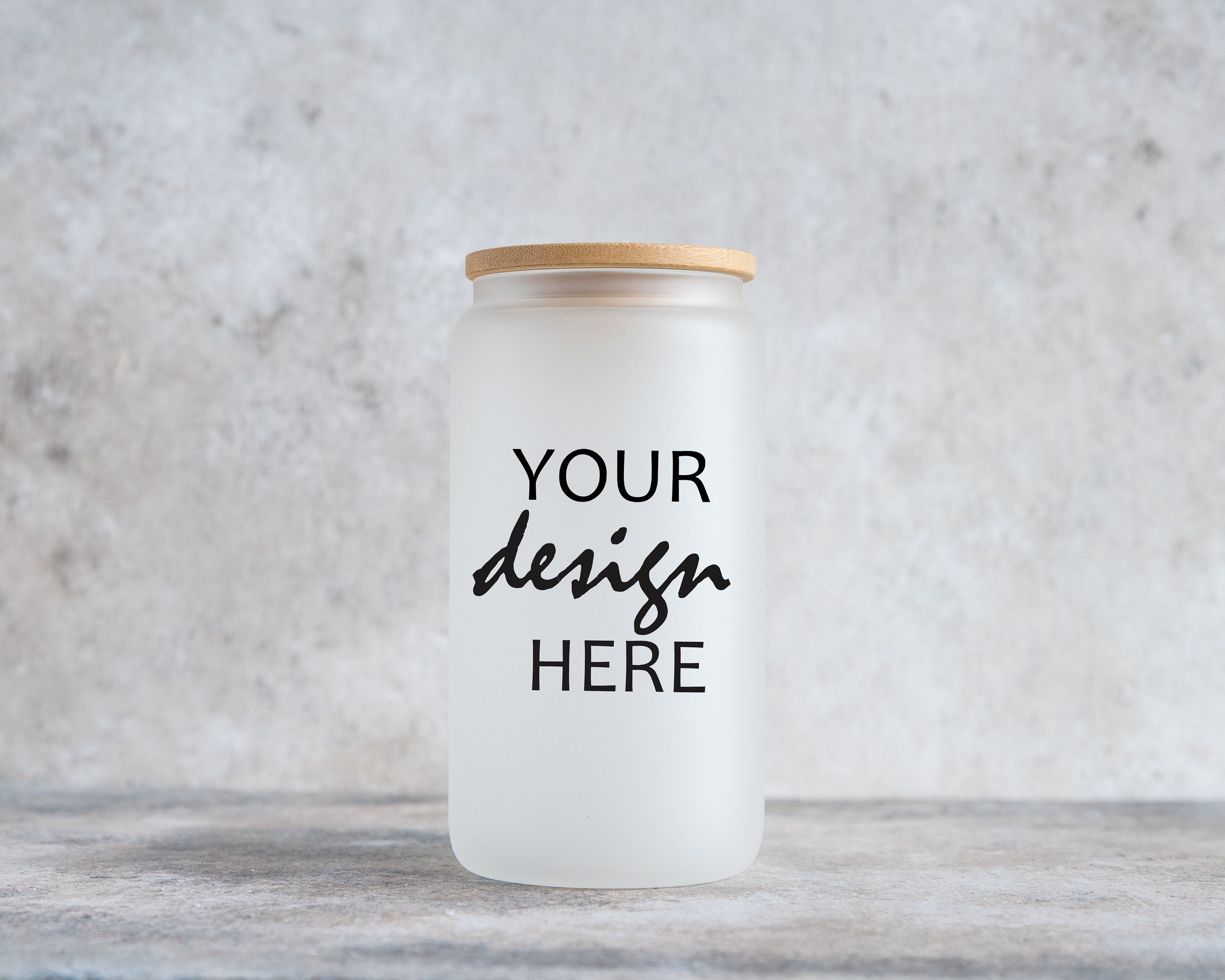 20oz Libbey Glass Can with Bamboo Lid Mockup - Digital Download Glass  Mockup - Wrap Libbey Mock Up - Glass cup can Template
