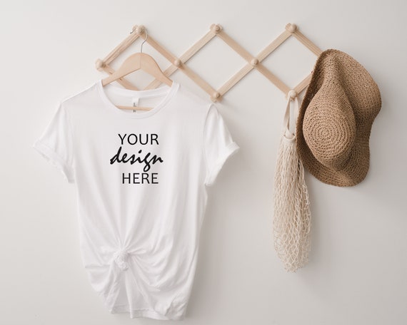 White Bella Canvas 3001 Tshirt Mock up T-shirt Rolled Sleeve Shirt Mock Up  Styled Stock Photography Sublimation mockup SVG Mock Up