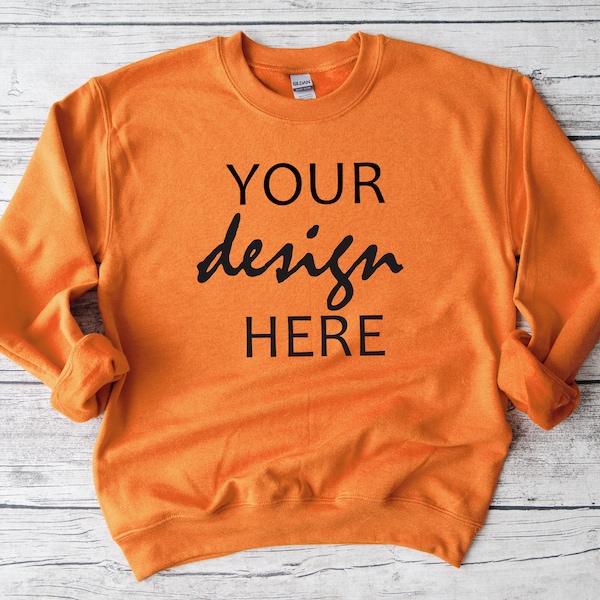 Orange Sweater Mockup Gildan 18000 Mockup Gildan Halloween Sweatshirt Mockup Model Mockup Stock Photography SVG Mockup JPG Digital Download