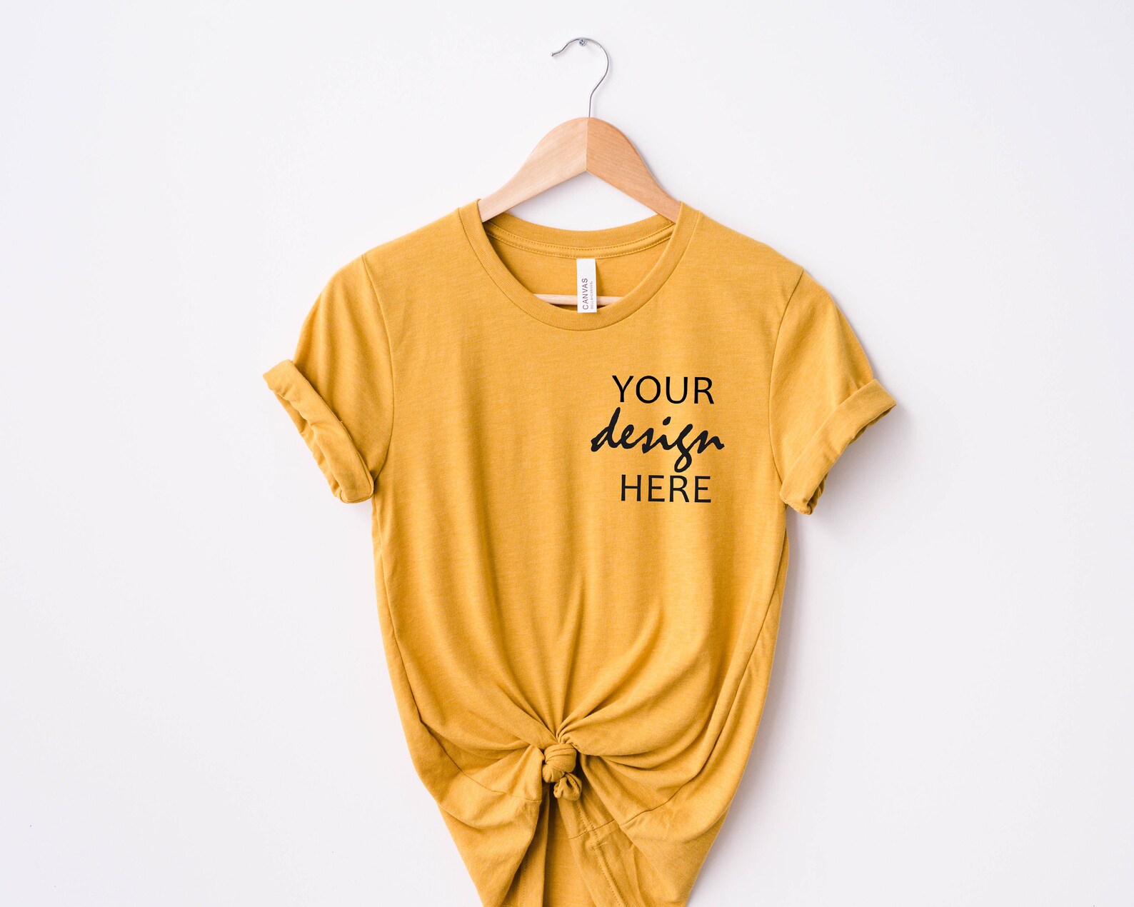 Bella Canvas 3001 Mockup Heather Mustard Tshirt Mockup T-shirt Mock-up ...