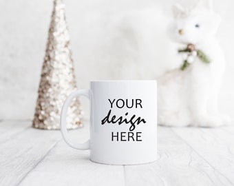 Tasse à café Maquette Mug Maquette Noël Gonk Maquette Styled Stock Photo Winter Mug Holiday Glass Graphic Design Mock Up JPG Digital Download