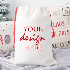 Santa Sack Mockup Natural Gift Bag Christmas Sack Mock Up Festive Gift Mock-up SVG Mock up Sublimation Bag Mock Up Digital Download Jpg