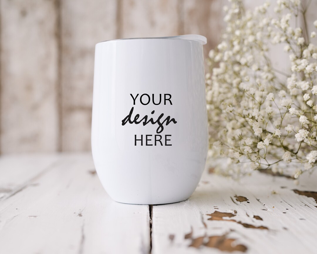 White Wine Tumbler Mockup Wine Mock up Wedding Mock up Photograph