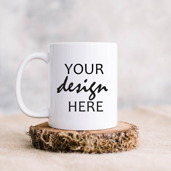 Coffee Cup Mug Rustic Autumn Fall Mockup - Styled Stock Photography Wedding, Mug Photo Graphic Design Mock Up, JPG Digital Download