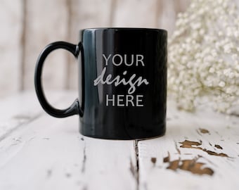 Black Mug Mockup Black Coffee Cup Mockup  Black Cup Mock up Styled Stock Photography Wedding, Mug Photo Mock Up, JPG Digital Download