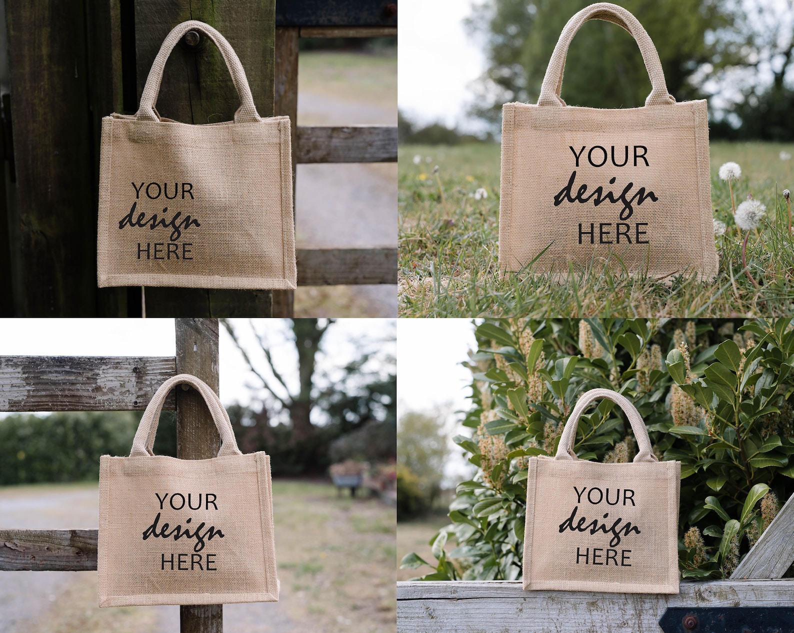 8 x Jute Bag Mockup Tote Mockup Shopping Bag Mockups