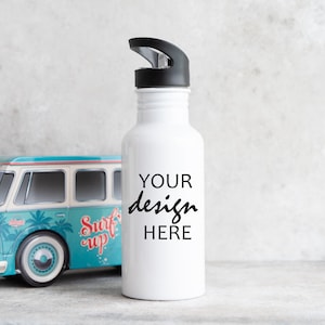 600ml Water Bottle Mockup Sports Drink Bottle Mock up School Cup Stock Photo Kids Refillable Water Bottle JPG Digital Download