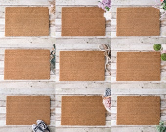 14 Doormat Mockup Styled Stock Photography Mock-ups Simple Door Mat Mockup Farmhouse Coir Doormat Mockup, JPG Digital Download