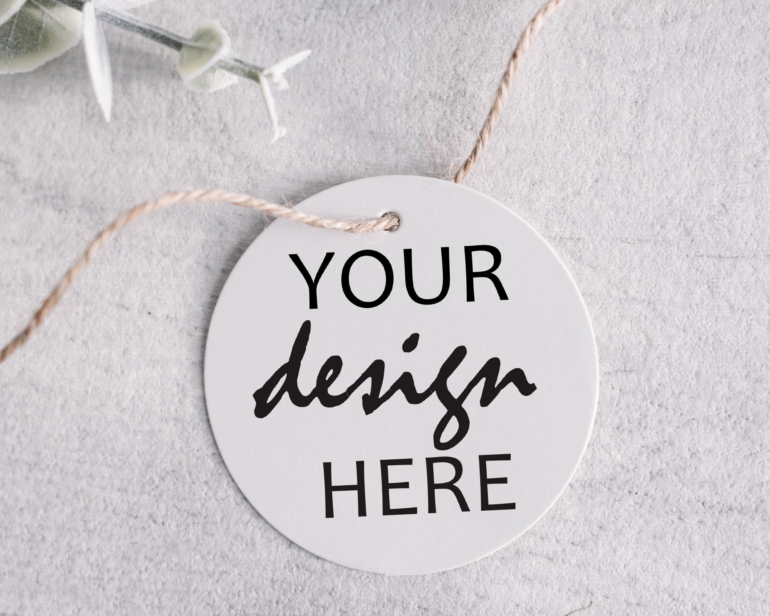 Download Blank round tag mockup white round label mockup gift tag | Etsy