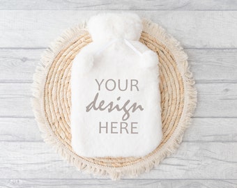 Hot Water Bottle Mockup Boho Mock up Fluffy hot water bottle Holiday Mock-up Stock Photo Digital download JPG