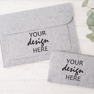 Feutre Document Portefeuille Maquette Ordinateur Portable Slip Maquette Bagbase Charcoal Sac Sac Maquillage Maquillage Maquette Cadeau Maquette SVG Téléchargement Numérique jpg