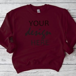 Maroon Sweater Mockup Gildan 18000 Mockup Gildan Rustic Sweatshirt Mockup Model Mockup Stock Photography SVG Mockup JPG Digital Download