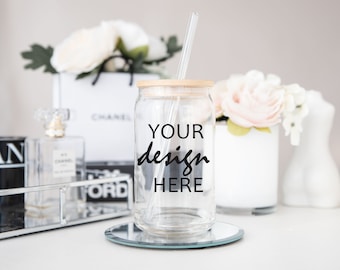 Libbey Glass Mockup Beer Can Glass Mockup Designer Luxury Brand Mockup Styled Stock Photo Wedding Photo SVG Mock Up JPG Digital Download