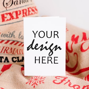 Mockup de cartão de Natal, Convite, Mockup de cartão de agradecimento para casamento rústico de Natal, Jpeg Download instantâneo