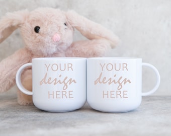 Easter Bunny Kids 6oz Mug MockUp Child's Polymer Coffee Cup Mock up Plastic Unbreakable 11oz Mug Hot Chocolate Mockup JPG Digital Download
