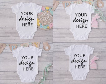14 Easter Baby Bodysuit Mockups Onesie Mock ups babygrow mockup romper mock up Mockup Stock Photography Flat Lay SVG MockUp Sublimation JPG