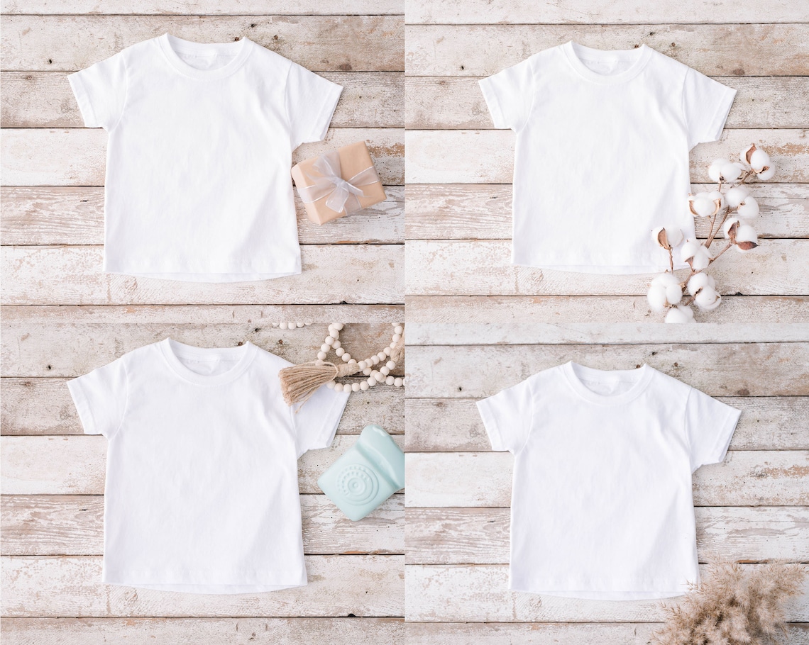 4 X Kids Shirt Mockup White T-shirt Mock up Toddler Mockup - Etsy