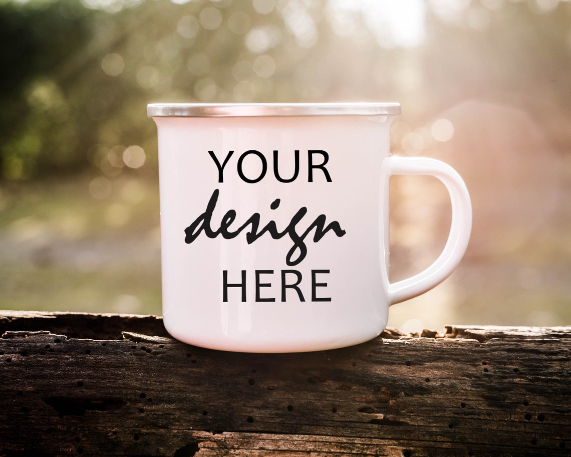 Download Enamel Camping Cup Mockup Outdoors Coffee Mock up Mug Hot ...