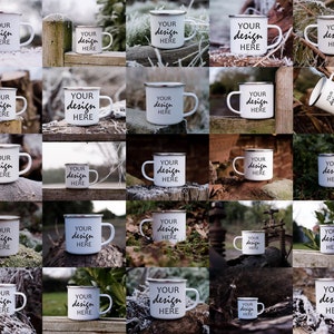 50+ Camp  Mug MockUps Coffee Cup Mock up Camping Cup Mock Up Photograph Outdoor Mug Adventure Coffee Cup Mockup JPG Digital Download