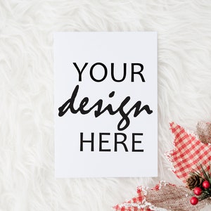 Cartão de Natal mockup 5x7 cartão mock-up svg mockup rústico festivo feriado Natal casamento, estilo de vida foto, Jpeg Download instantâneo