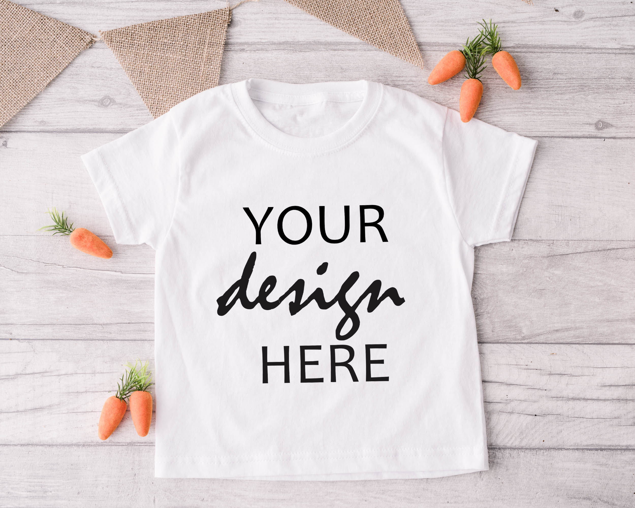Easter Kids T-shirt Mockup White Tshirt 