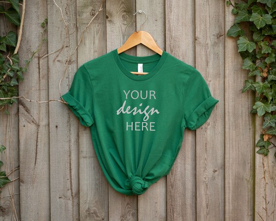 Green Bella Canvas 3001 Shirt Mockup Evergreen Shirt Mockup | Etsy