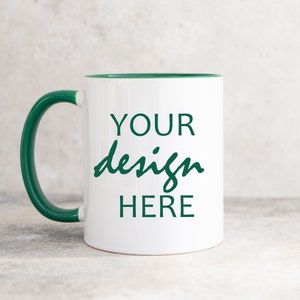 Maquetas de tazas de mango de acento verde Maqueta de taza de taza de café St Patty's Styled Rustic Country Mug Día de San Patricio Maqueta JPG descarga digital