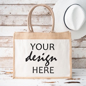Sac en jute de poche en coton maquettes de sac à provisions Shopping Tote Mock Up Gift Shopper Mock-up Burlap tote Mock Up Gift Digital Download Jpg