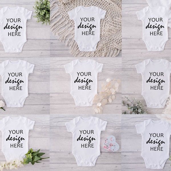 25 Baby Body Mockups Onesie Mock up Babygrow Mockup Strampler Mock up Baby Mockup Stock Fotografie Flach Lay SVG MockUp Sublimation JPG