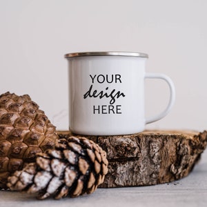 Enamel Camping Cup Mockup Outdoors Coffee Mock up Mug Hot Chocolate Stock Photography Mug Photo Graphic Design Mock Up JPG Digital Download