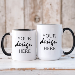 15 oz Black Mug MockUp 11 oz Coffee Cup Mock up Mug Size Mock Up Wedding Styled Stock Black Handle Coffee Cup Mockup JPG Digital Download