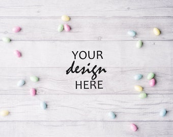 Easter Whitewash Wood Product Background Mockup, Easter Styled Stock Photography, Photo Design Flat Lay Mock Up, JPG Digital Download