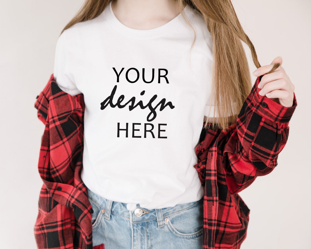 White Bella Canvas 3001 Shirt Mockup White Christmas T Shirt Mock up T ...