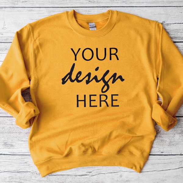 Gold Sweater Mockup Gildan 18000 Mockup Gildan Halloween Sweatshirt Mockup Fall Mockup Stock Photography SVG Mockup JPG Digital Download