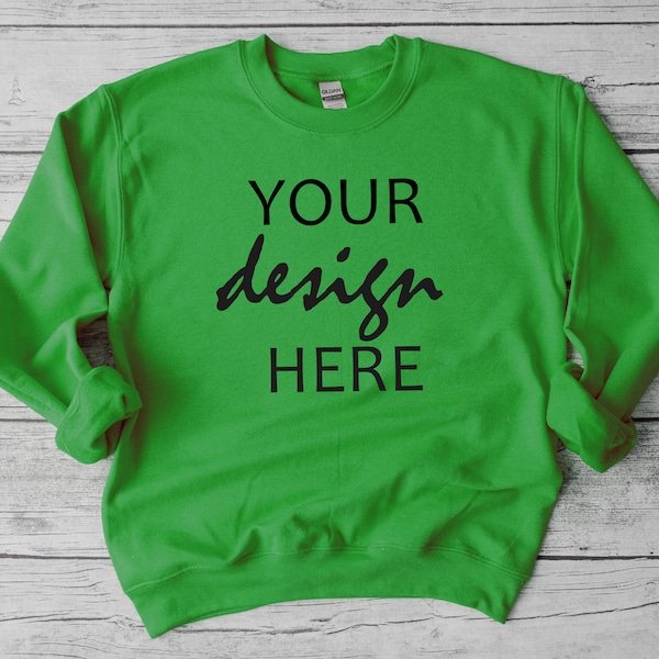 Green Sweater Mockup Gildan 18000 Mockup Gildan Irish Green Sweatshirt Mockup Model Mockup Stock Photography SVG Mockup JPG Digital Download