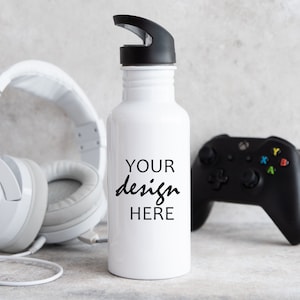 600ml Water Bottle Mockup Sports Drink Bottle Mock up School Cup Stock Photo Kids Refillable Water Bottle JPG Digital Download