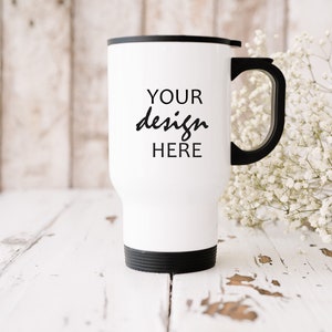 Tazza da viaggio bianca Mockup Coffee Cup Mock Up Fotografia Stock Mockup Coffee Cup Mock-up Sublimazione Cricut Mock Up Digital Download Jpg