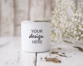 White Enamel Camping Cup Mockups Coffee Cup Mug Mock up Stock Photography Mug Hot chocolate Mockup Outdoor Mock Up JPG Digital Download
