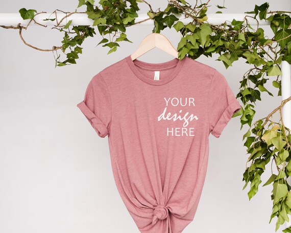 Bella Canvas 3001 Mockup Heather Mauve Tshirt Mockup T-shirt Mock-up Rolled  Sleeve Mock Up Photo Mockup Stock Photo Flat Lay JPG Digital