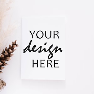2 Mockup de cartão de felicitações, convite, convite, cartão de agradecimento, mock-up para casamento rústico de Natal, retrato de paisagem A6, download instantâneo Jpeg