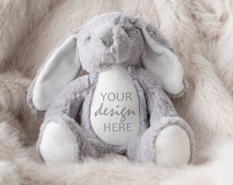 Newborn Mumbles Mockup Printme Bunny Plush mockup Baby's First Easter soft toy mock-up personalised toy mockup JPG Digital Download