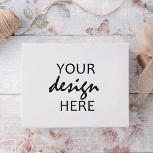 Maqueta de caja de regalo blanca Maqueta de caja magnética Maqueta de caja de regalo Maqueta de caja de paquete Maqueta de disposición plana Maqueta de SVG de Cricut Descarga instantánea en formato Jpeg