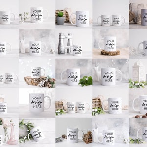 50 mok MockUps koffiekopje Mock up bundel moderne Mock Up foto gestileerde stockfoto sjabloon paar koffiekopje Mockup JPG digitale download