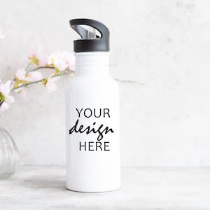 600ml Water Bottle Mockup Sports Drink Bottle Mock up School Cup Stock Photo Kids Refillable Water Bottle JPG Digital Download