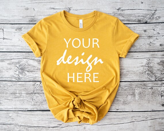 Bella Canvas 3001 Mockup Heather Mustard Tshirt Mockup T-shirt - Etsy