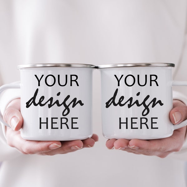 Enamel Camping Mug Mockup Camper Mug Mockups Mr and Mrs Mug Mockup His and Hers Mockup Camp Mug Mockup SVG JPG Digital Download