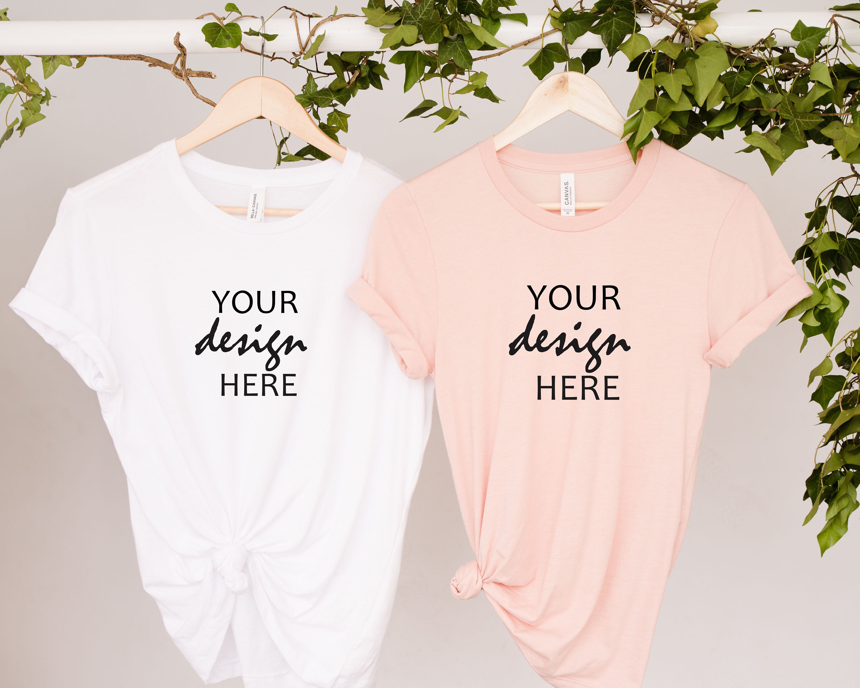 Bella Canvas 3001 Mockup Heather Peach 