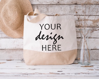 Bolsa de compras de yute Mockup Hessian Bag Shopping Tote Mock Up Gift Mockup Mock-up SVG Mock up Bolsa de sublimación Mock Up Descarga digital Jpg