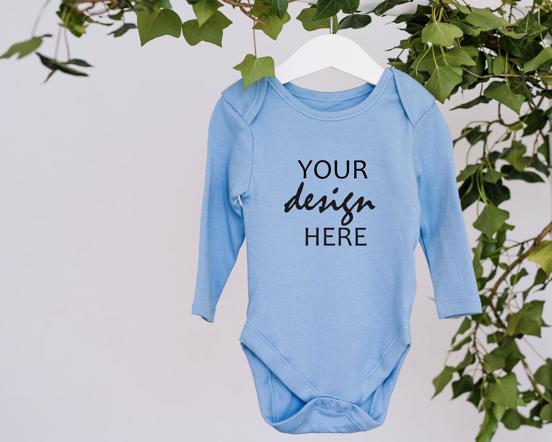 Blue Baby Vest Mockup Babygrow Onesie Romper Product Etsy